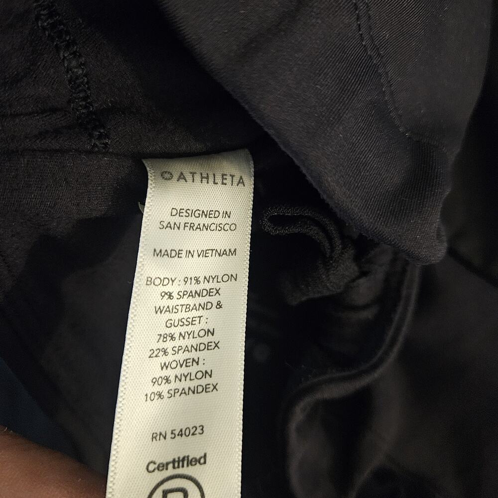 Athleta Peak Hybrid Fleece Tight L Black Womens Winter Hiking Running Leggings - Picture 6 of 6